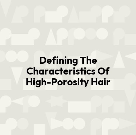 Defining The Characteristics Of High-Porosity Hair
