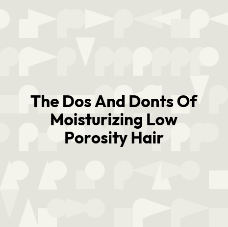 The Dos And Donts Of Moisturizing Low Porosity Hair