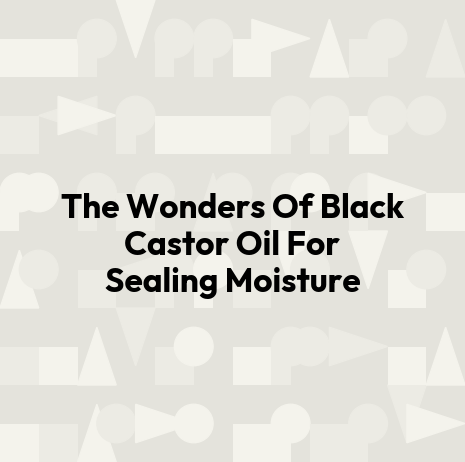 The Wonders Of Black Castor Oil For Sealing Moisture